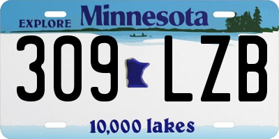 MN license plate 309LZB