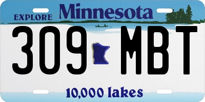 MN license plate 309MBT