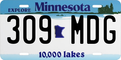 MN license plate 309MDG