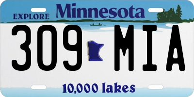 MN license plate 309MIA