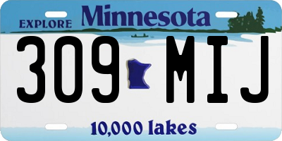 MN license plate 309MIJ
