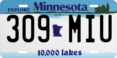 MN license plate 309MIU