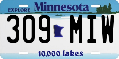 MN license plate 309MIW