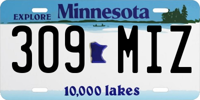 MN license plate 309MIZ