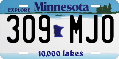 MN license plate 309MJO