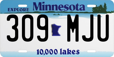 MN license plate 309MJU