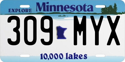 MN license plate 309MYX