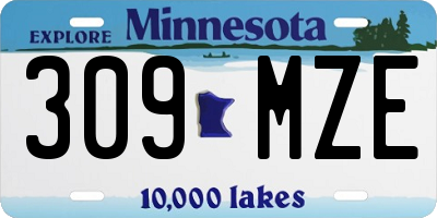 MN license plate 309MZE
