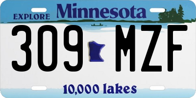 MN license plate 309MZF