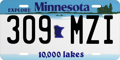 MN license plate 309MZI