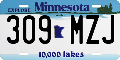 MN license plate 309MZJ