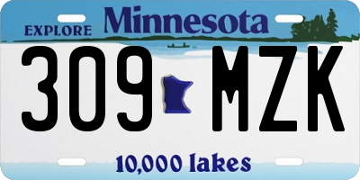 MN license plate 309MZK