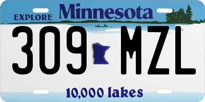 MN license plate 309MZL
