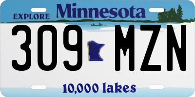 MN license plate 309MZN