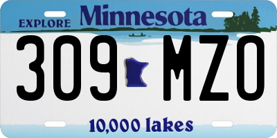 MN license plate 309MZO