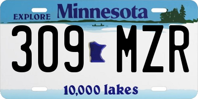 MN license plate 309MZR