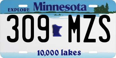 MN license plate 309MZS