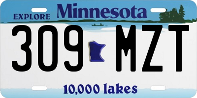 MN license plate 309MZT