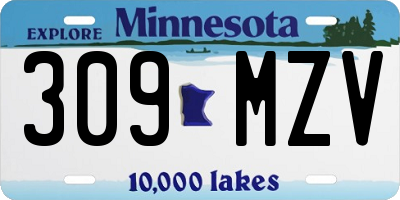 MN license plate 309MZV