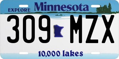 MN license plate 309MZX