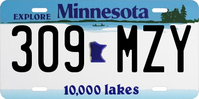 MN license plate 309MZY