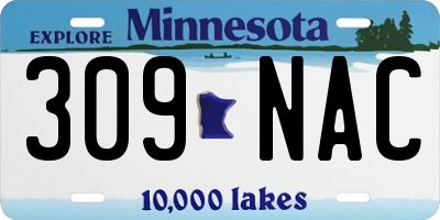 MN license plate 309NAC