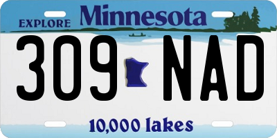 MN license plate 309NAD