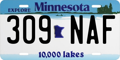 MN license plate 309NAF