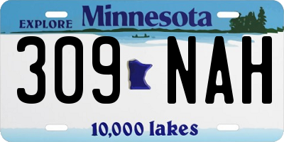 MN license plate 309NAH