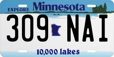 MN license plate 309NAI