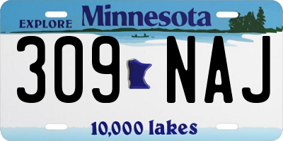 MN license plate 309NAJ