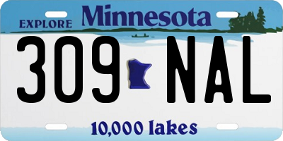 MN license plate 309NAL