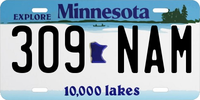 MN license plate 309NAM