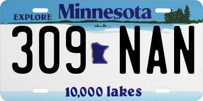 MN license plate 309NAN