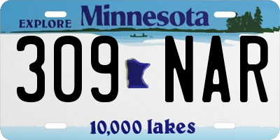 MN license plate 309NAR