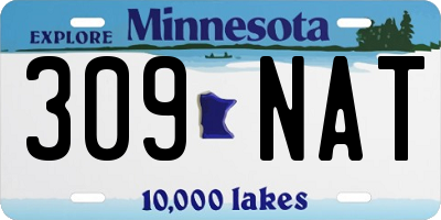 MN license plate 309NAT