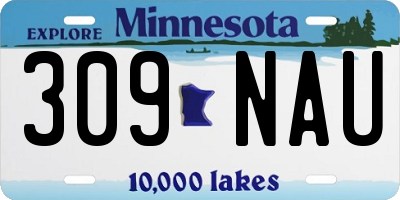 MN license plate 309NAU