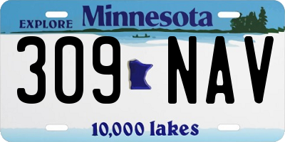 MN license plate 309NAV