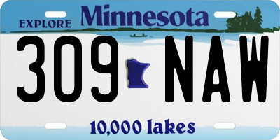 MN license plate 309NAW