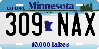 MN license plate 309NAX