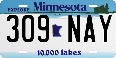 MN license plate 309NAY
