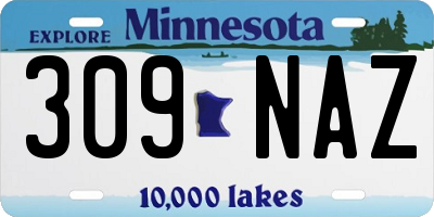 MN license plate 309NAZ