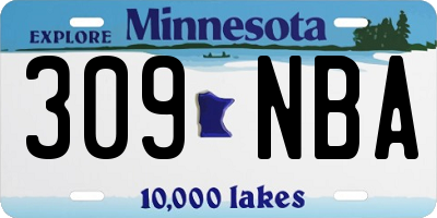 MN license plate 309NBA