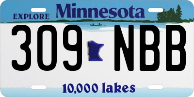 MN license plate 309NBB