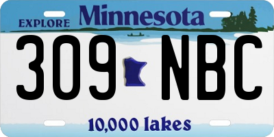 MN license plate 309NBC