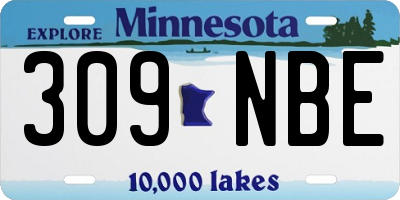MN license plate 309NBE