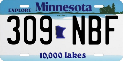 MN license plate 309NBF
