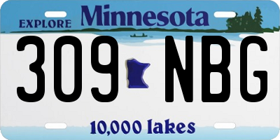 MN license plate 309NBG