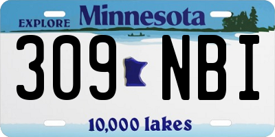 MN license plate 309NBI