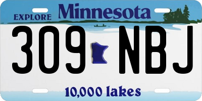MN license plate 309NBJ